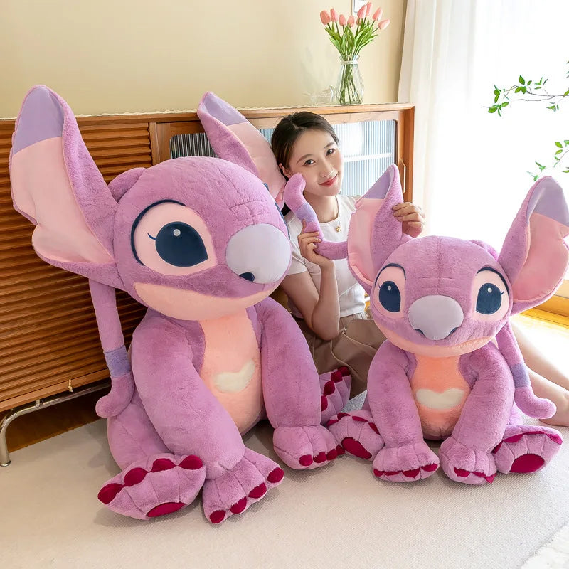 30/45/60/80cm Disney Large Lilo&stitch Angel Plush Doll Cute Stitch Girlfriend Angel Plush Toy Couple Gift Girl Birthday Gift