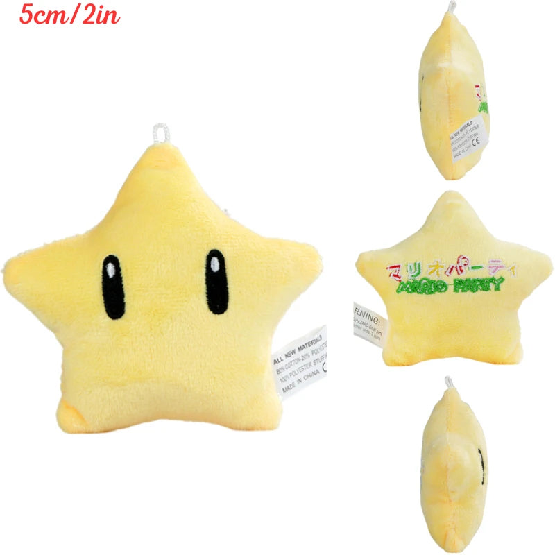 Kawaii Mario Luigi Green Yoshi Super Star Plush Toys Keychain Cute Triple Bananas Ice Fire Flowers Anime Peluche Dolls Pandents