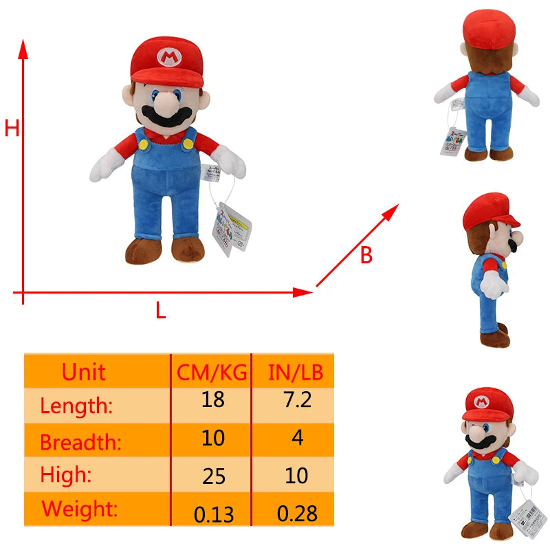 Mario Luigi Plush Toys Waluigi Wario Mario Bros Cosplay Elephant Cat Bear Peluche Stuffed Dolls Halloween Birthday Gifts