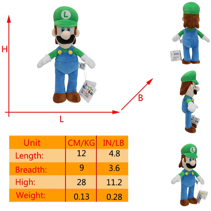 Mario Luigi Plush Toys Waluigi Wario Mario Bros Cosplay Elephant Cat Bear Peluche Stuffed Dolls Halloween Birthday Gifts