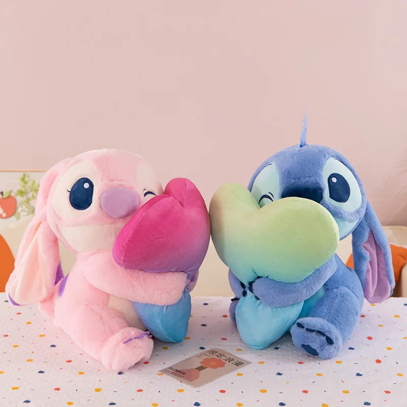 2025 New Cute Valentine'S Day Heart-Wrenching Stitch Series Plush Toys Hugging Flowers Stitch Blue Pink Stitch Birthday Gift
