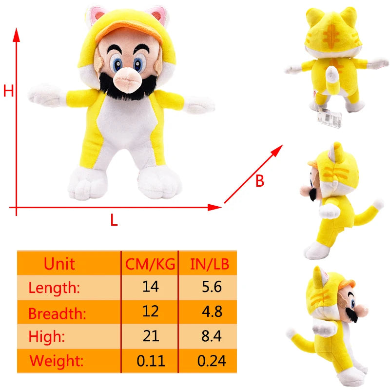 Mario Luigi Plush Toys Waluigi Wario Mario Bros Cosplay Elephant Cat Bear Peluche Stuffed Dolls Halloween Birthday Gifts