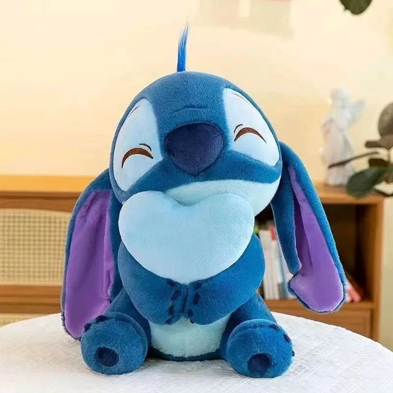 Disney Cute Heart Hugging Stitch Plush Toy Cartoon Anime Lovely Pillow Doll Stitch Children's Birthday Gift Doll Girls Plush Toy