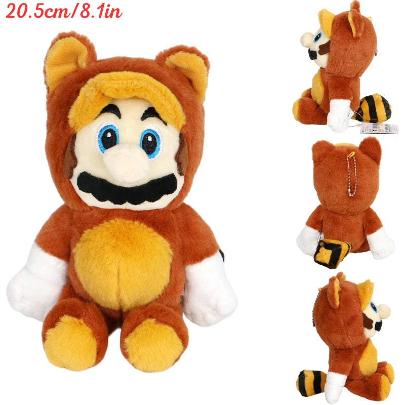 Kawaii Mario Luigi Green Yoshi Super Star Plush Toys Keychain Cute Triple Bananas Ice Fire Flowers Anime Peluche Dolls Pandents