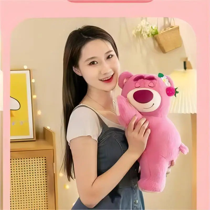 Lots-o'-Huggin' Bear plush toys Cute Toy Story plushie Strawberry Aroma Soft Doll Lotso Stuffed Pillow Birthday Gift for Kids