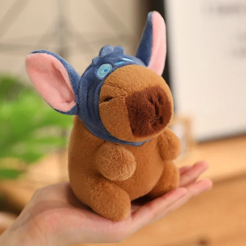 24 Styles Capybara Cosplay Pikachu Plush Toy Capibala Pendant Keychain Disney Stitch Sanrio Kuromi Stuffed Doll Bag Decor Gift