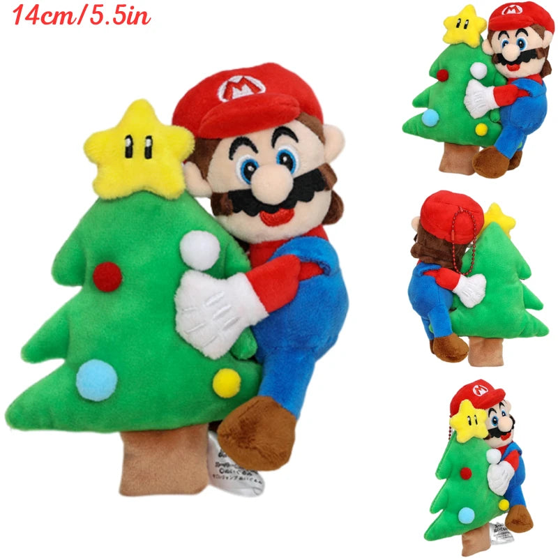 Kawaii Mario Luigi Green Yoshi Super Star Plush Toys Keychain Cute Triple Bananas Ice Fire Flowers Anime Peluche Dolls Pandents