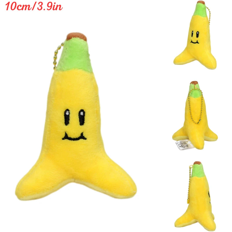 Kawaii Mario Luigi Green Yoshi Super Star Plush Toys Keychain Cute Triple Bananas Ice Fire Flowers Anime Peluche Dolls Pandents