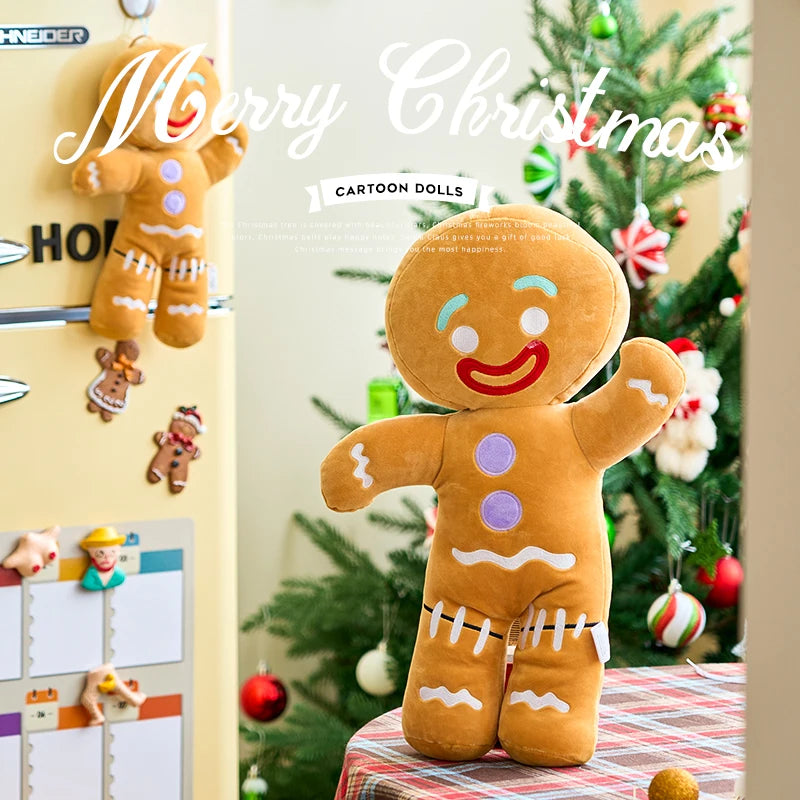 Gingerbread Man Anime Plush Toys Cookies Man Stuffed Doll Soft Sofa Cushion Room Decor Christmas Decor Xmas Gifts For Kids