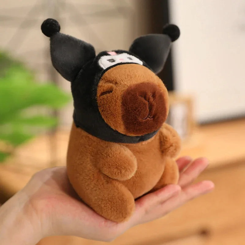 24 Styles Capybara Cosplay Pikachu Plush Toy Capibala Pendant Keychain Disney Stitch Sanrio Kuromi Stuffed Doll Bag Decor Gift