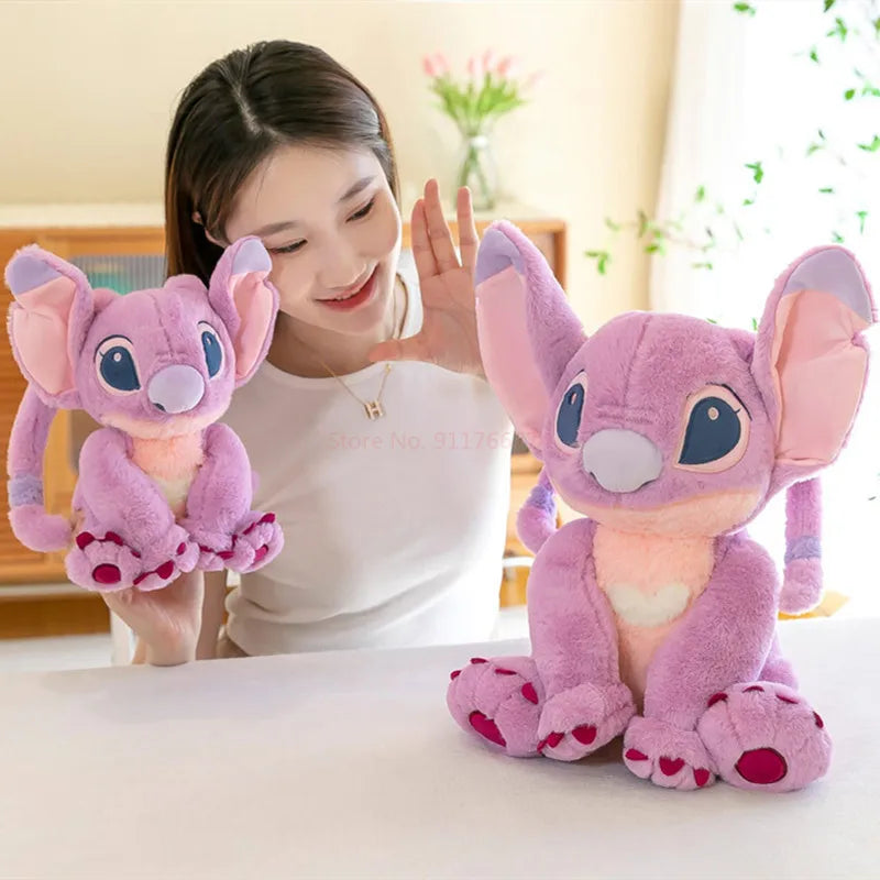 30/45/60/80cm Disney Large Lilo&stitch Angel Plush Doll Cute Stitch Girlfriend Angel Plush Toy Couple Gift Girl Birthday Gift