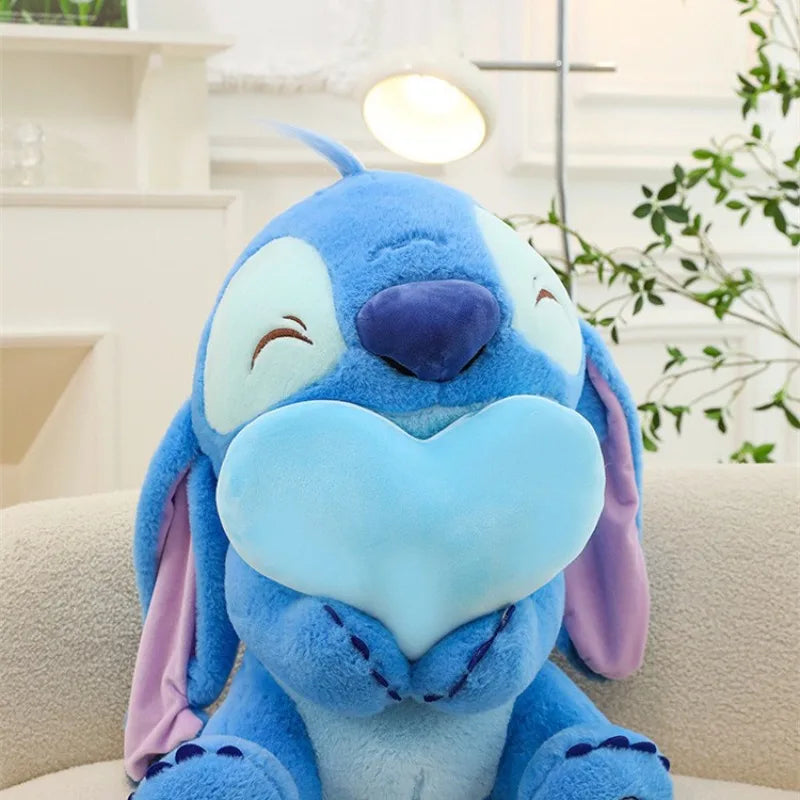 Disney Cute Heart Hugging Stitch Plush Toy Cartoon Anime Lovely Pillow Doll Stitch Children's Birthday Gift Doll Girls Plush Toy