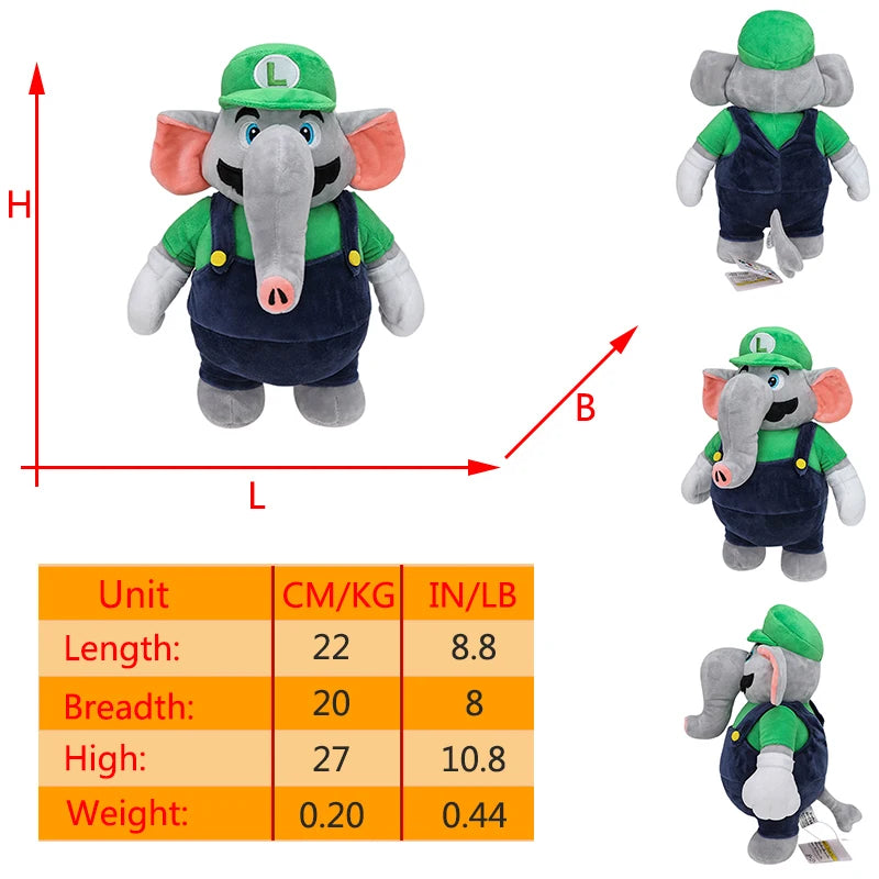 Mario Luigi Plush Toys Waluigi Wario Mario Bros Cosplay Elephant Cat Bear Peluche Stuffed Dolls Halloween Birthday Gifts