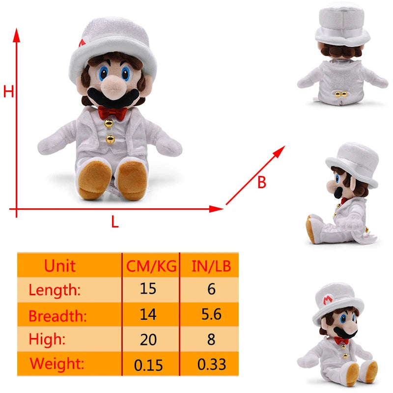 Mario Luigi Plush Toys Waluigi Wario Mario Bros Cosplay Elephant Cat Bear Peluche Stuffed Dolls Halloween Birthday Gifts