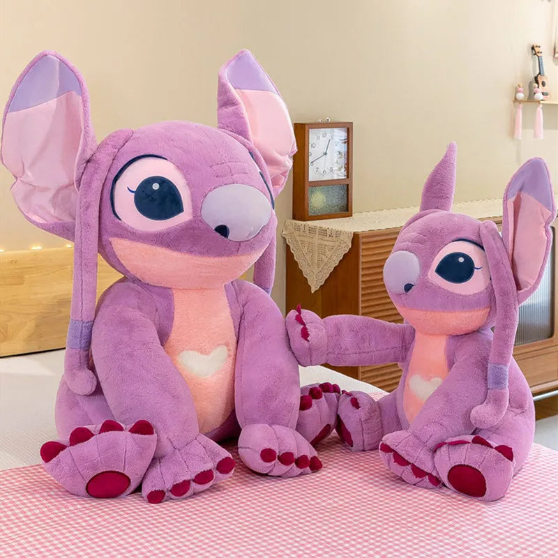 30/45/60/80cm Disney Large Lilo&stitch Angel Plush Doll Cute Stitch Girlfriend Angel Plush Toy Couple Gift Girl Birthday Gift