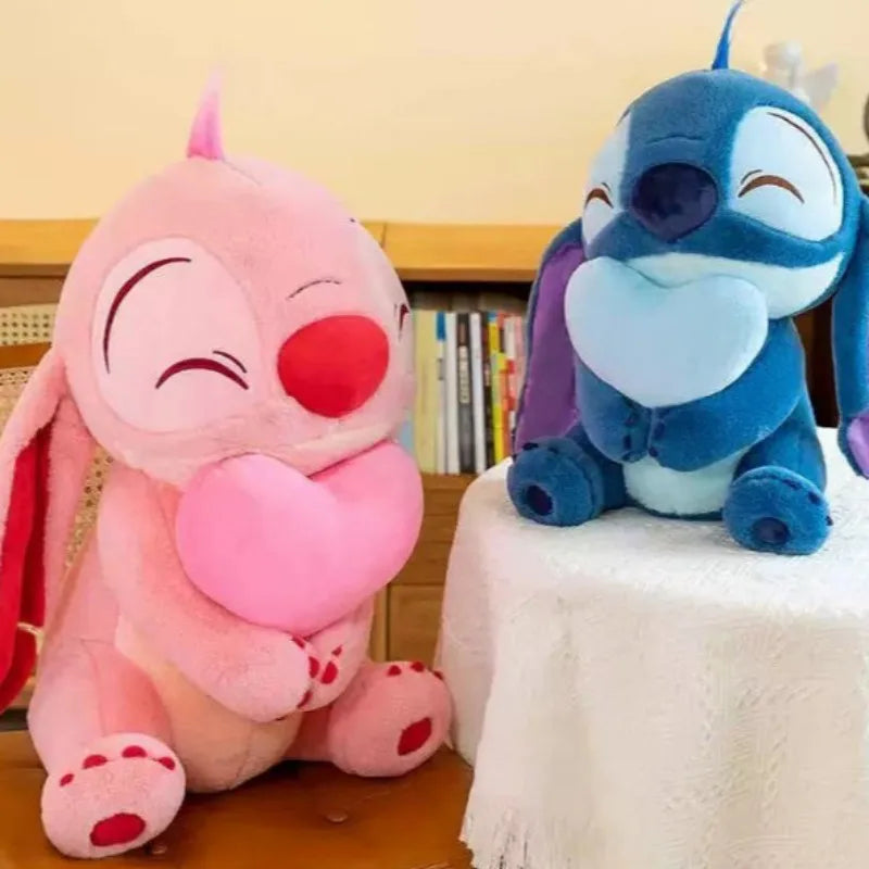 Disney Cute Heart Hugging Stitch Plush Toy Cartoon Anime Lovely Pillow Doll Stitch Children's Birthday Gift Doll Girls Plush Toy