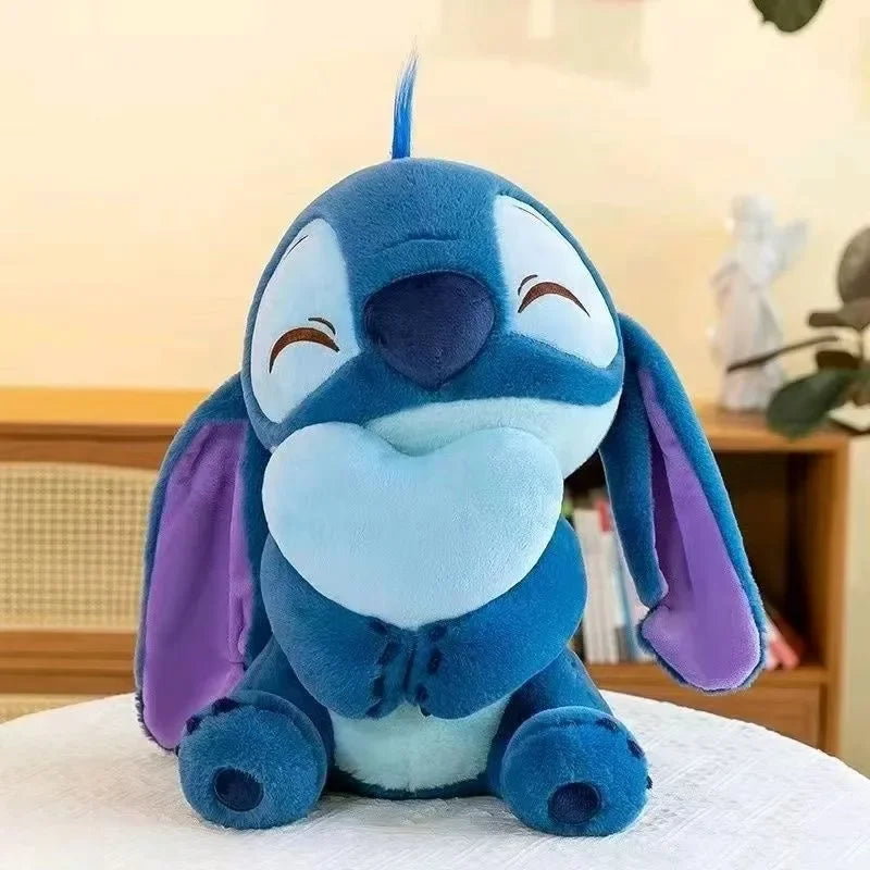 Cartoon Cute Heart Hugging Stitch Plush Toy Disney Anime Lovely Pillow Doll Stitch Children's Birthday Gift Doll Girls Plush Toy