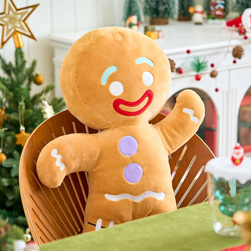 Gingerbread Man Anime Plush Toys Cookies Man Stuffed Doll Soft Sofa Cushion Room Decor Christmas Decor Xmas Gifts For Kids