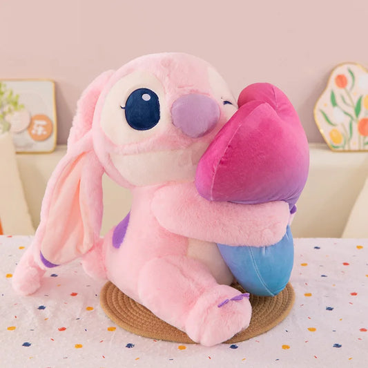 2025 New Cute Valentine'S Day Heart-Wrenching Stitch Series Plush Toys Hugging Flowers Stitch Blue Pink Stitch Birthday Gift