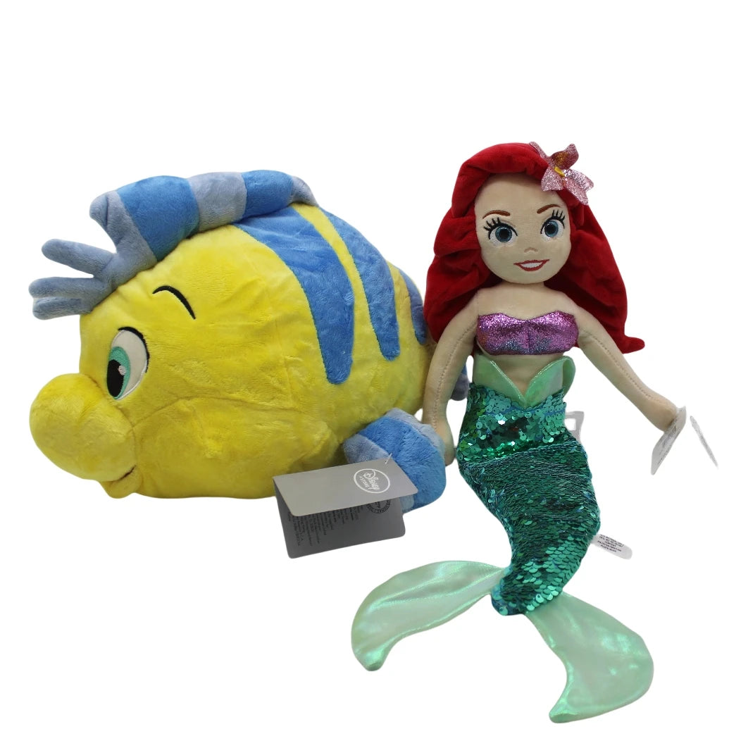1piece 40cm Disney princess The Little Mermaid Ariel princess and flounder Stuffed Soft Toys The Mermaid plush dolls