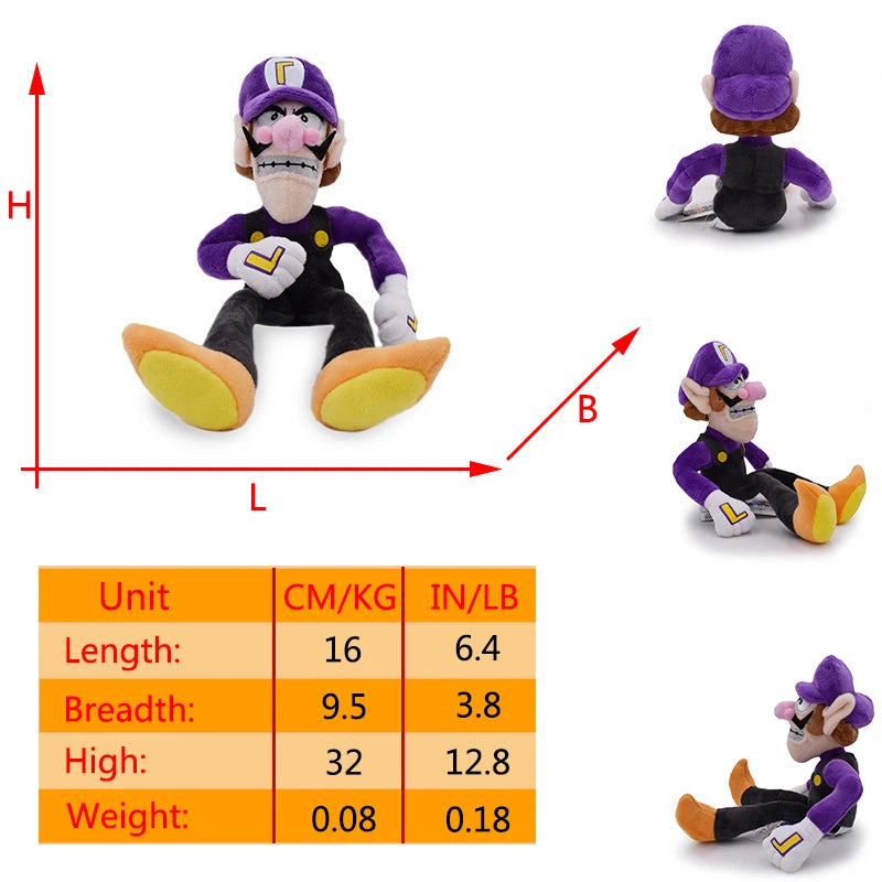 Mario Luigi Plush Toys Waluigi Wario Mario Bros Cosplay Elephant Cat Bear Peluche Stuffed Dolls Halloween Birthday Gifts