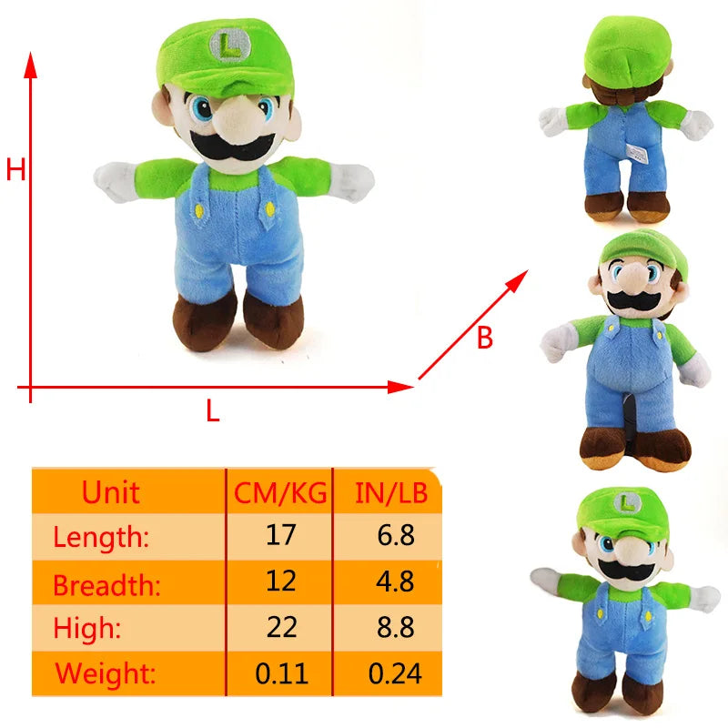 Mario Luigi Plush Toys Waluigi Wario Mario Bros Cosplay Elephant Cat Bear Peluche Stuffed Dolls Halloween Birthday Gifts